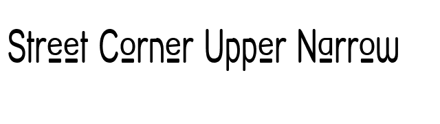 Street Corner Upper Narrow font preview