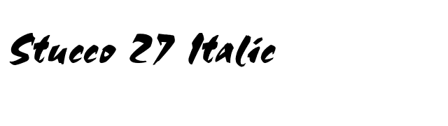 Stucco 27 Italic font preview