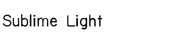 Sublime Light font preview