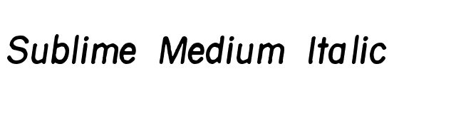 Sublime Medium Italic font preview