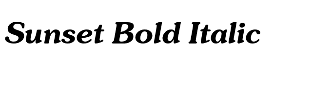 Sunset Bold Italic font preview