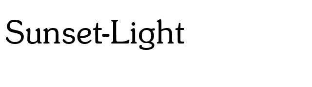 Sunset-Light font preview