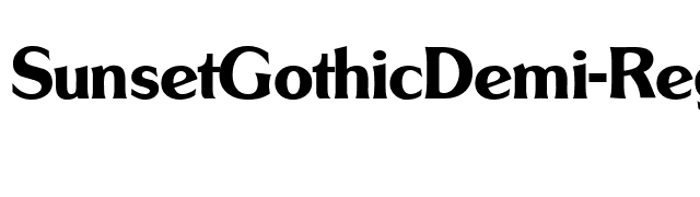 SunsetGothicDemi-Regular font preview