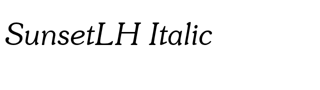 SunsetLH Italic font preview