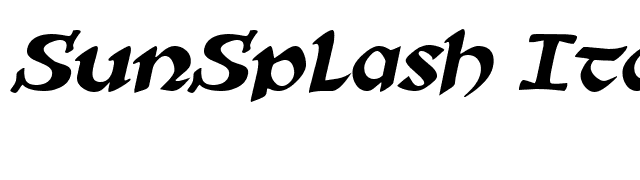 SunSplash Italic font preview