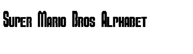 Super Mario Bros Alphabet font preview