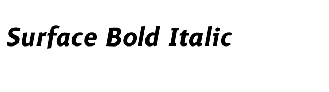 Surface Bold Italic font preview