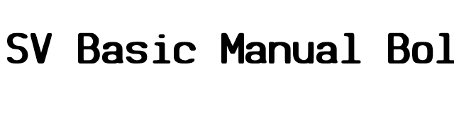 SV Basic Manual Bold font preview