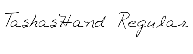 TashasHand Regular font preview