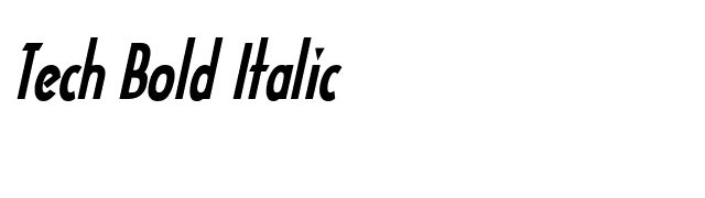 Tech Bold Italic font preview