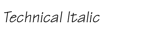 Technical Italic font preview