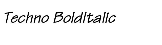 Techno BoldItalic font preview