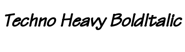 Techno Heavy BoldItalic font preview