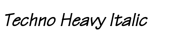 Techno Heavy Italic font preview