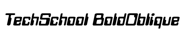 TechSchool BoldOblique font preview