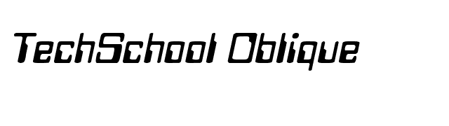 TechSchool Oblique font preview