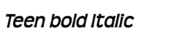 Teen bold Italic font preview