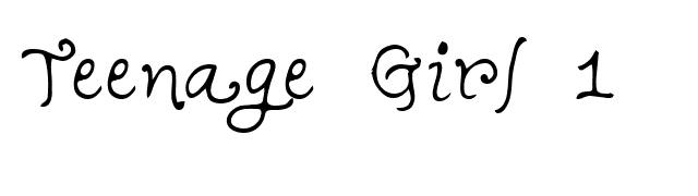 Teenage Girl 1 font preview