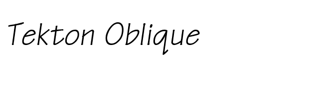 Tekton Oblique font preview