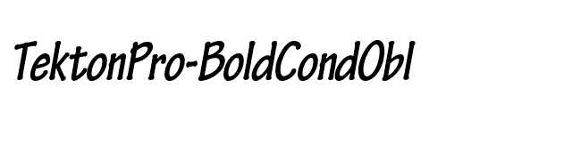 TektonPro-BoldCondObl font preview