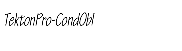 TektonPro-CondObl font preview