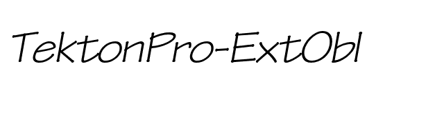 TektonPro-ExtObl font preview