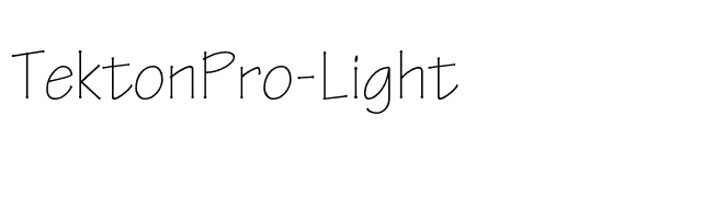 TektonPro-Light font preview