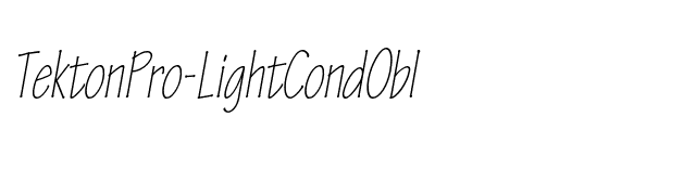 TektonPro-LightCondObl font preview