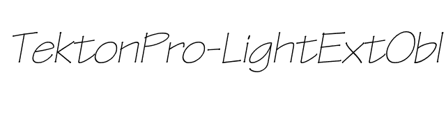 TektonPro-LightExtObl font preview