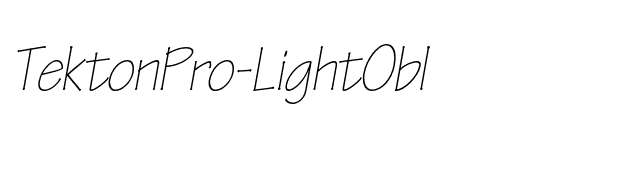 TektonPro-LightObl font preview