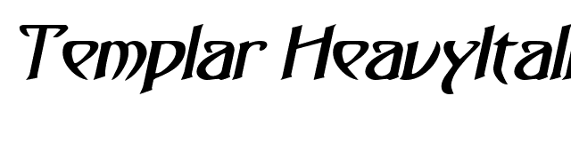 Templar HeavyItalic font preview