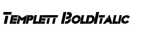 Templett BoldItalic font preview