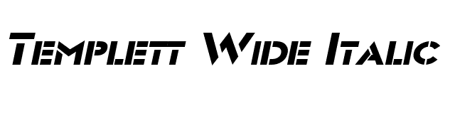 Templett Wide Italic font preview