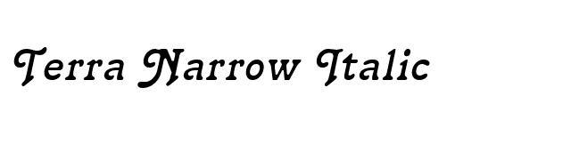 Terra Narrow Italic font preview