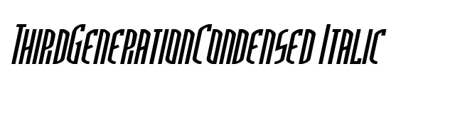 ThirdGenerationCondensed Italic font preview