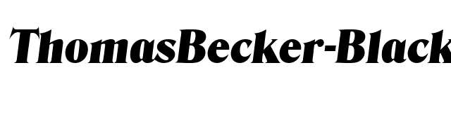 ThomasBecker-Black Italic font preview