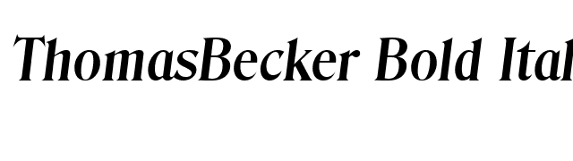 ThomasBecker Bold Italic font preview