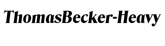 ThomasBecker-Heavy Italic font preview