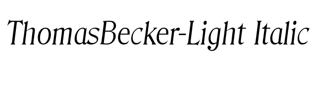 ThomasBecker-Light Italic font preview