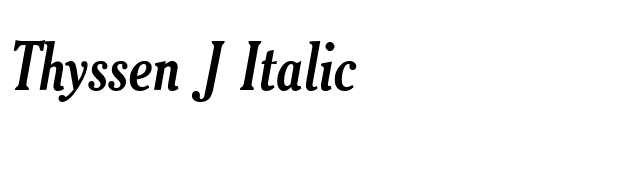 Thyssen J Italic font preview