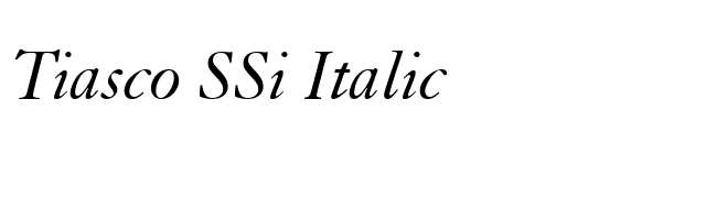 Tiasco SSi Italic font preview