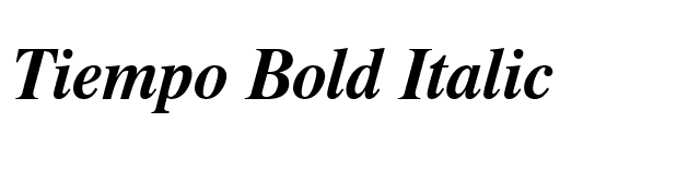 Tiempo Bold Italic font preview