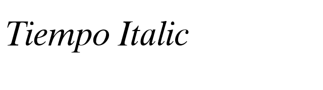 Tiempo Italic font preview