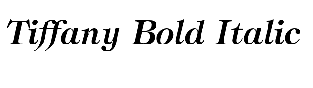 Tiffany Bold Italic font preview