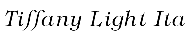 Tiffany Light Italic font preview