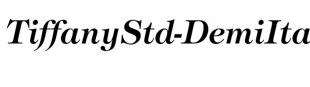 TiffanyStd-DemiItalic font preview