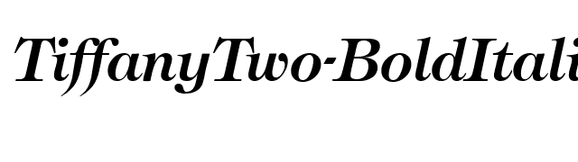 TiffanyTwo-BoldItalic font preview