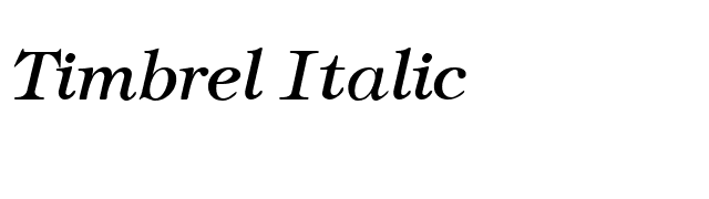 Timbrel Italic font preview