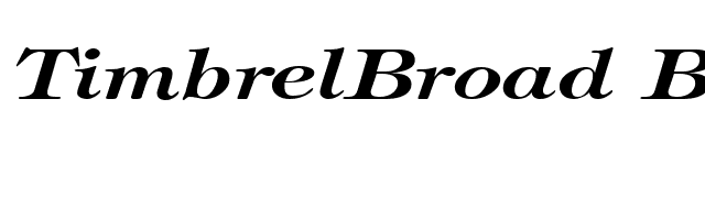 TimbrelBroad Bold Italic font preview