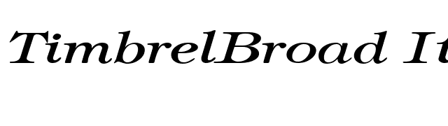 TimbrelBroad Italic font preview